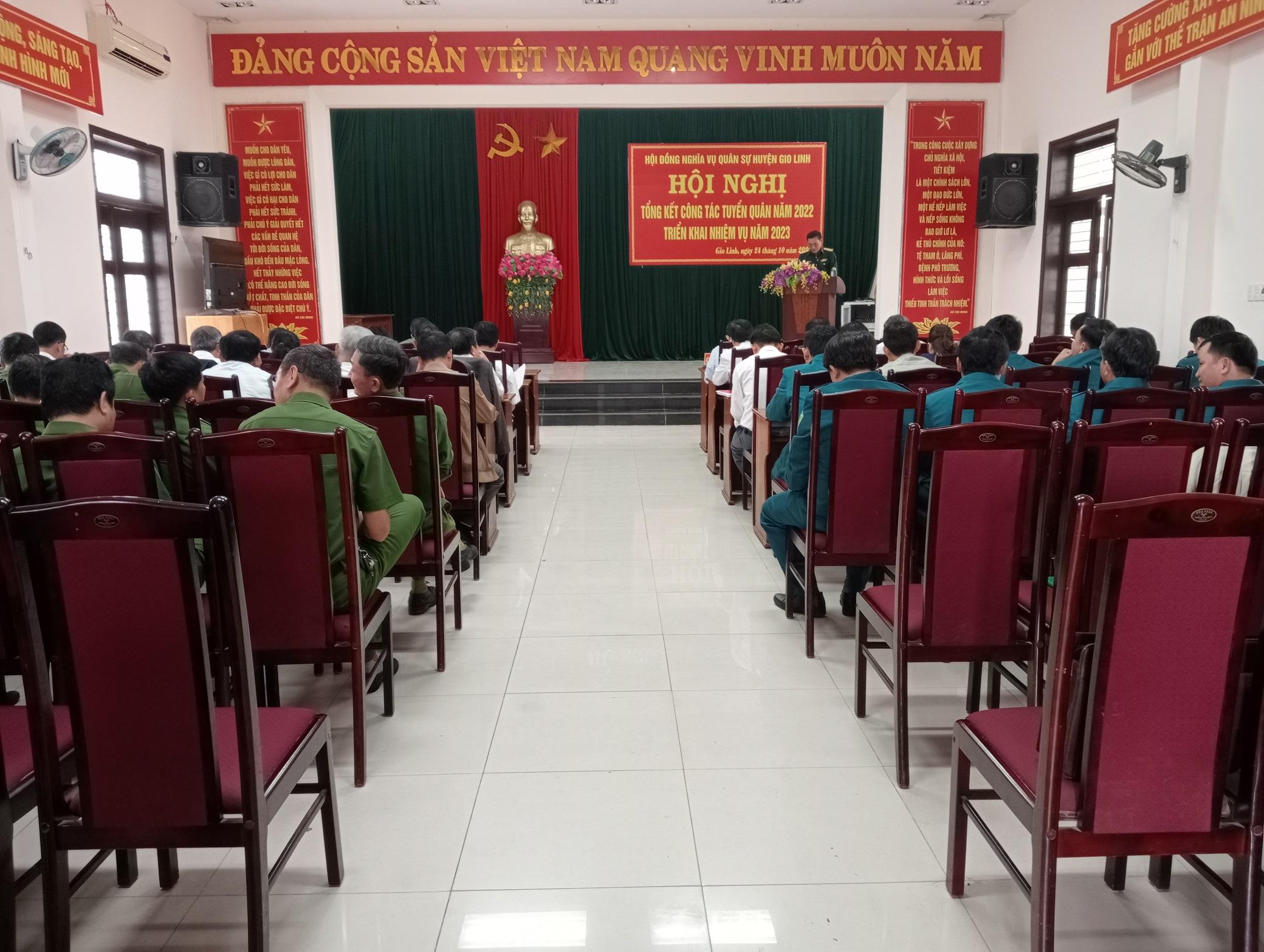 Hội đồng nghĩa vụ quân sự huyện Gio Linh tổ chức Hội nghị đánh giá, tổng kết công tác tuyển chọn,...